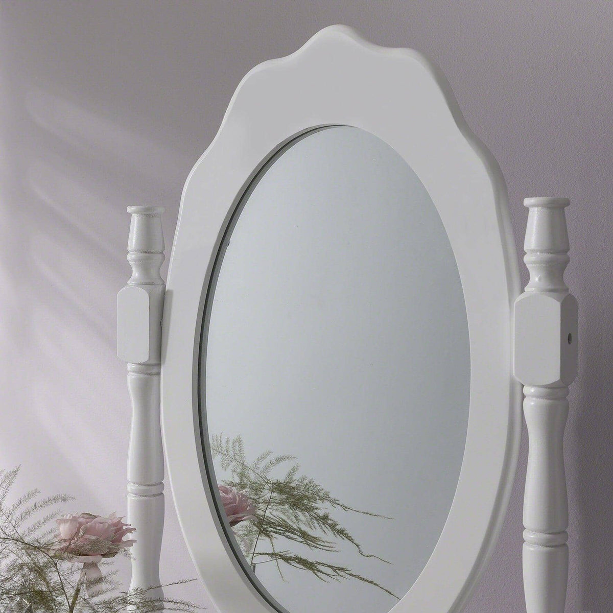 OUTLET - Capri White Dressing Table with Mirror & Stool
