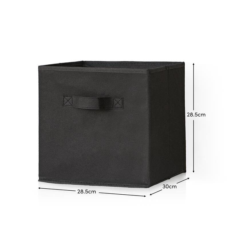 Cara 16 Cube Storage Unit - Chalk White - Two 8x2 Units - Black Basket