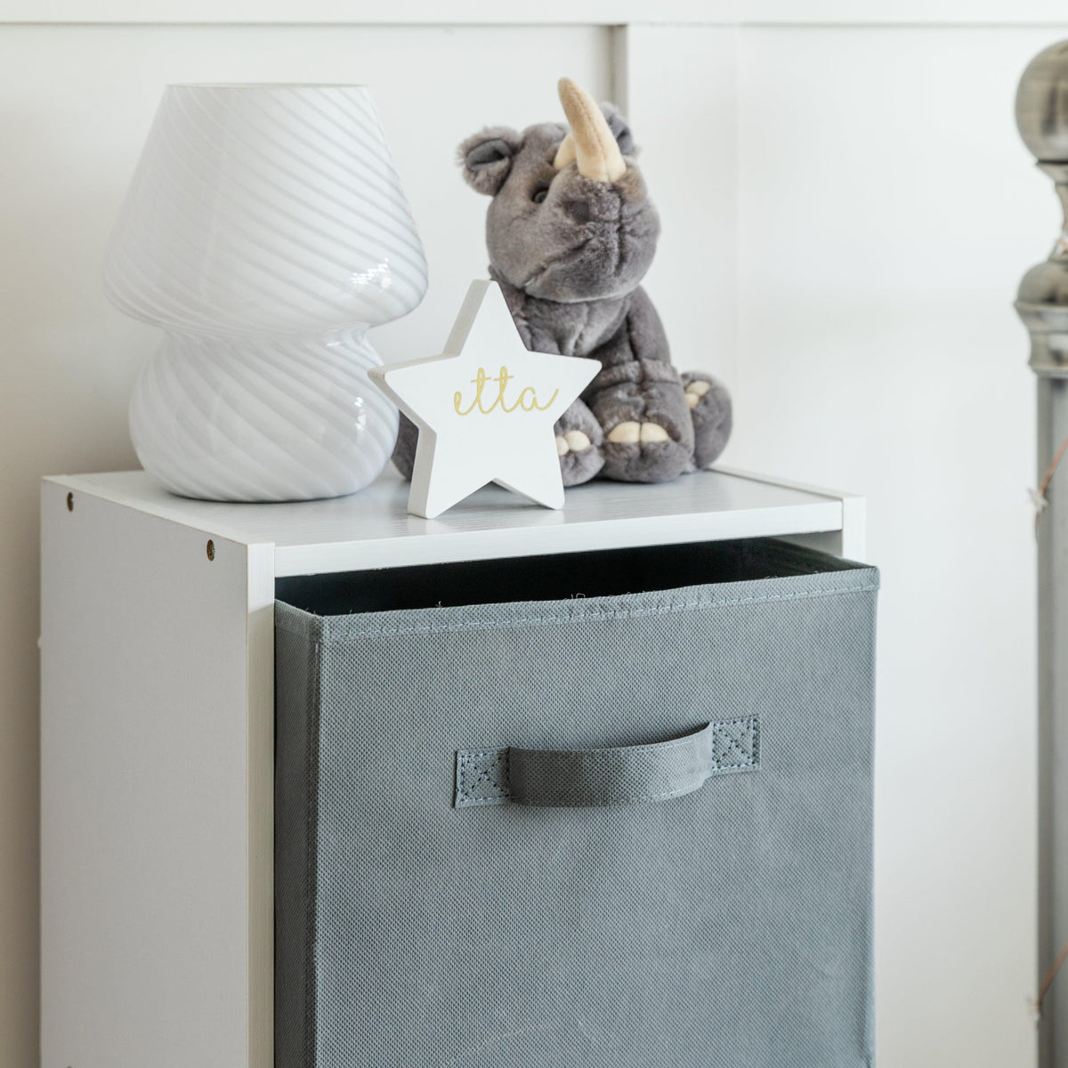Outlet - Cara Fabric Cube Storage Box - Small - Grey