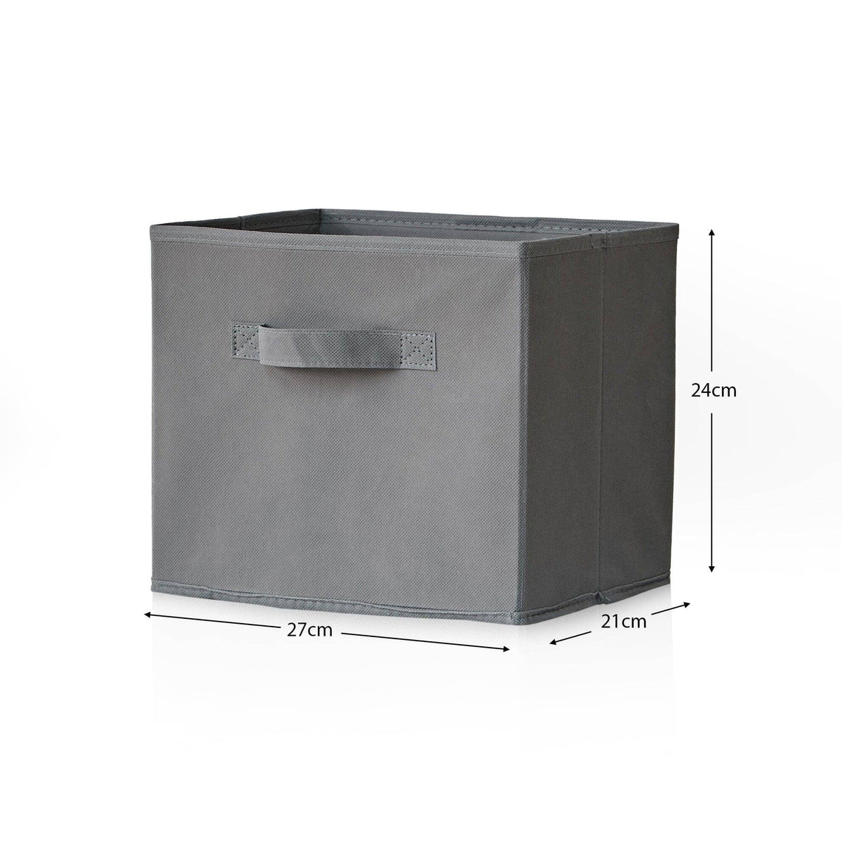 Outlet - Cara Fabric Cube Storage Box - Small - Grey