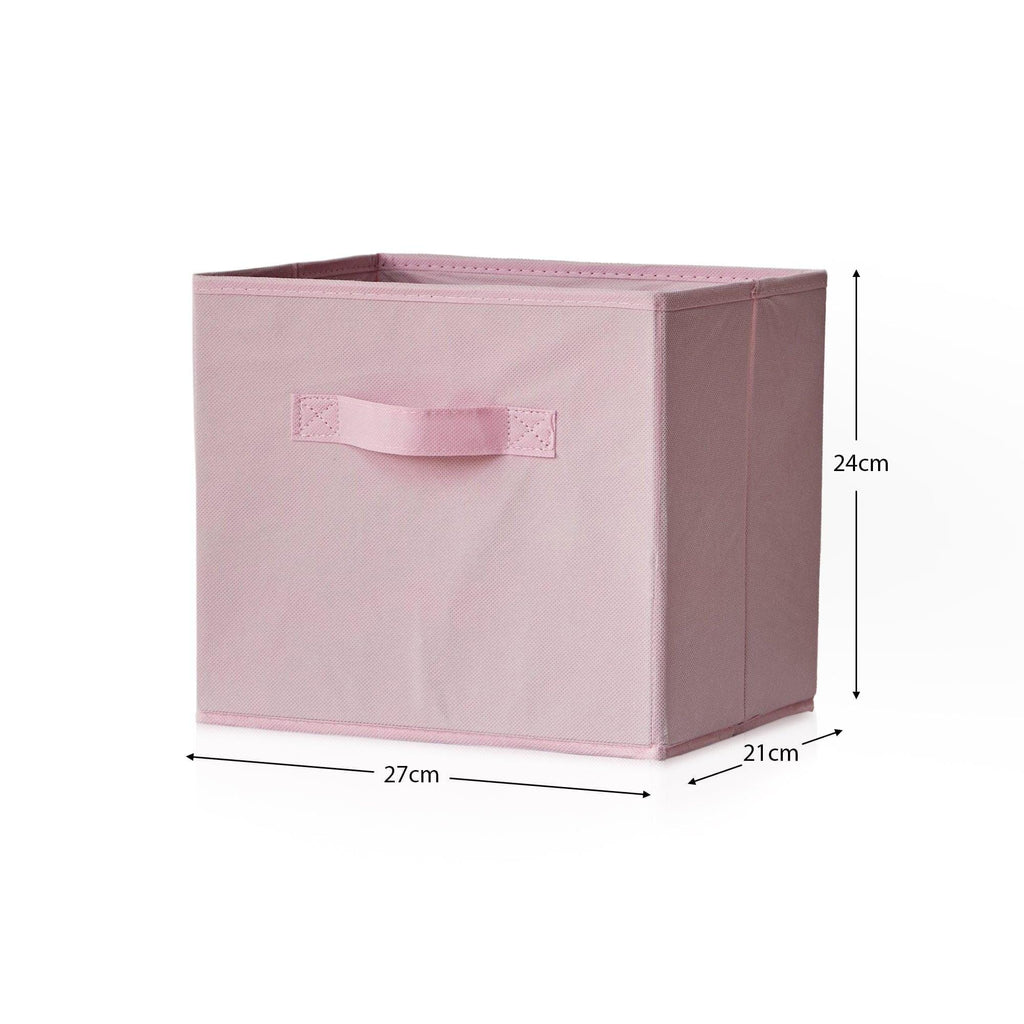 Cara Fabric Cube Storage Box - Small - Bright Pink