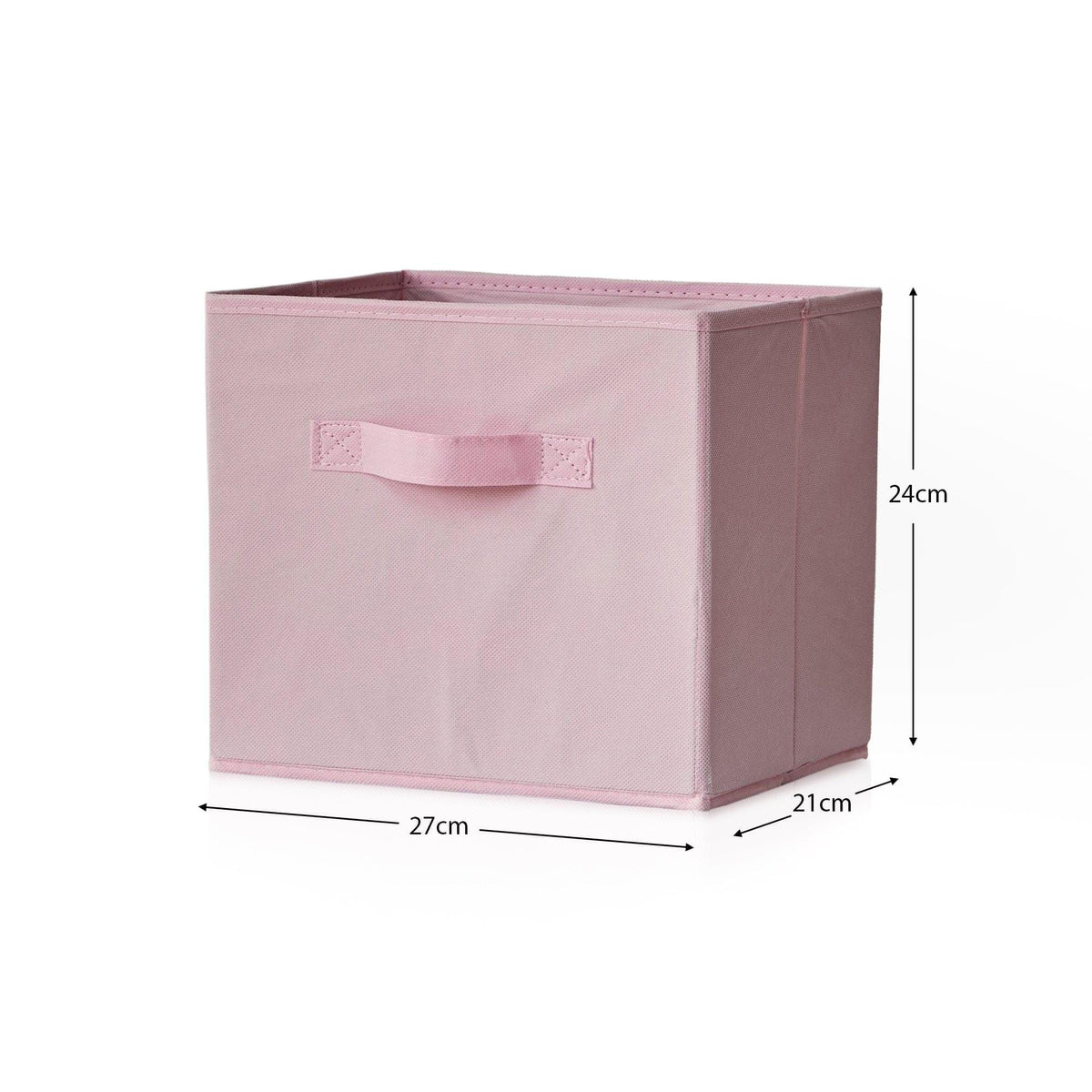 Cara Fabric Cube Storage Box - Small - Bright Pink