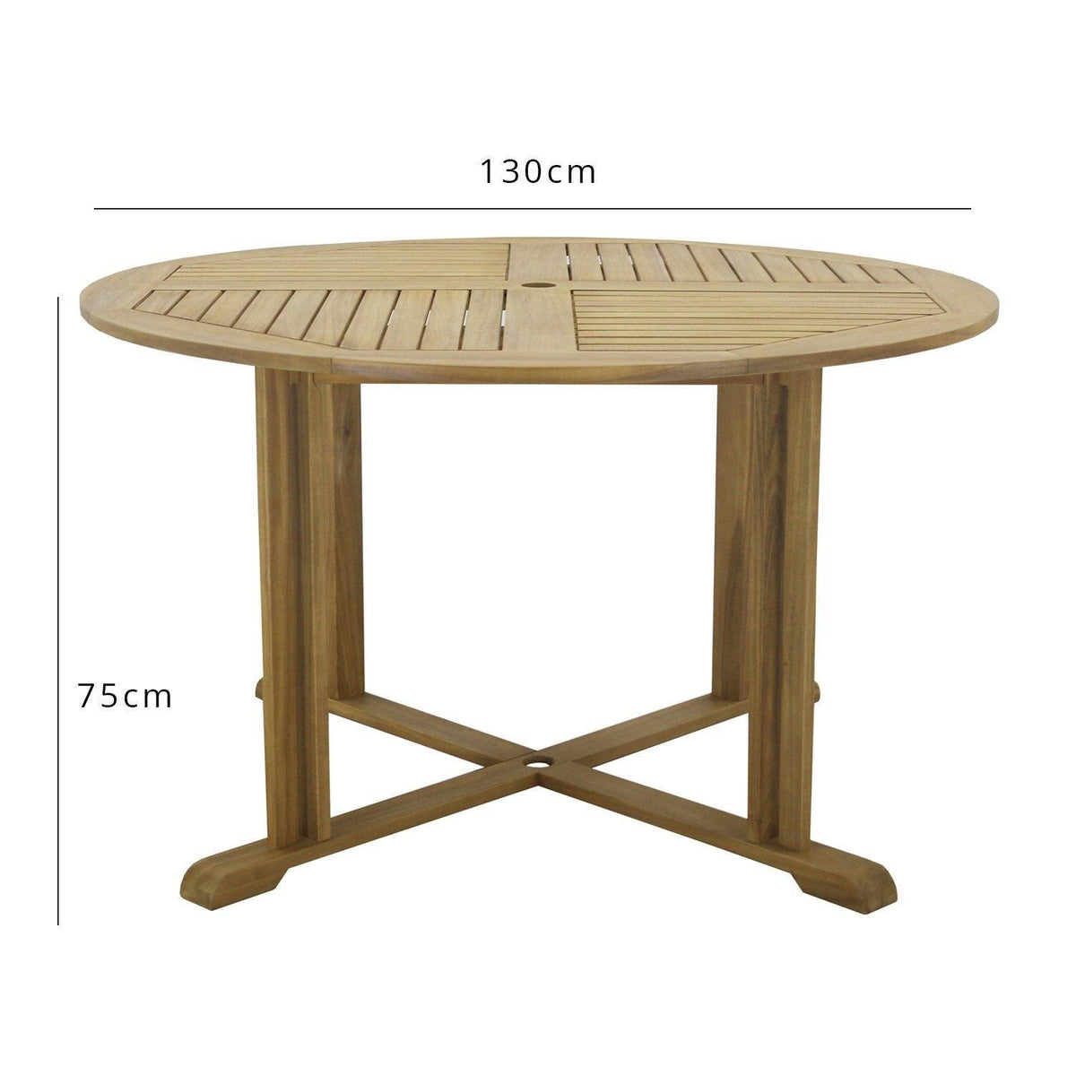 Casey 6 Seater Round Wood Dining Table - Natural