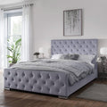 Outlet - Cavill Blue Fabric King Bed Frame