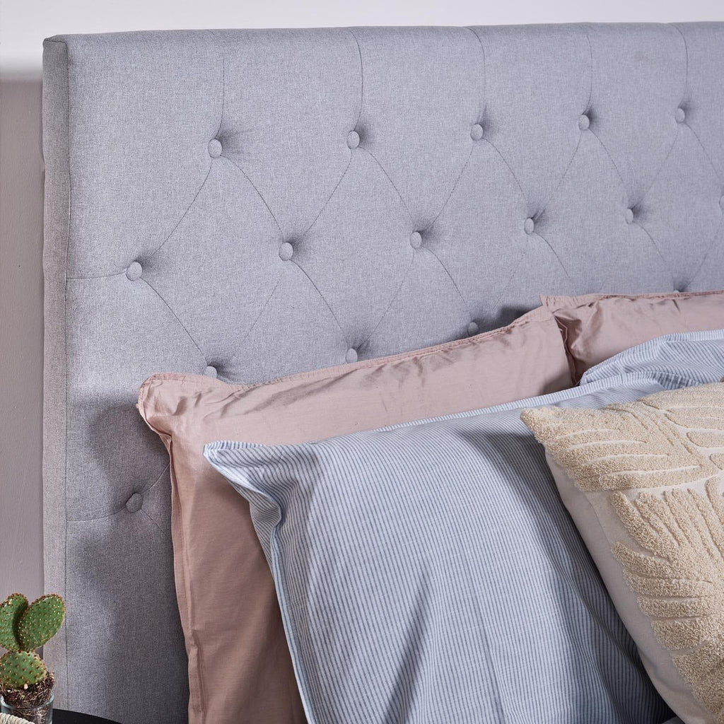 Outlet - Cavill Blue Fabric King Bed Frame
