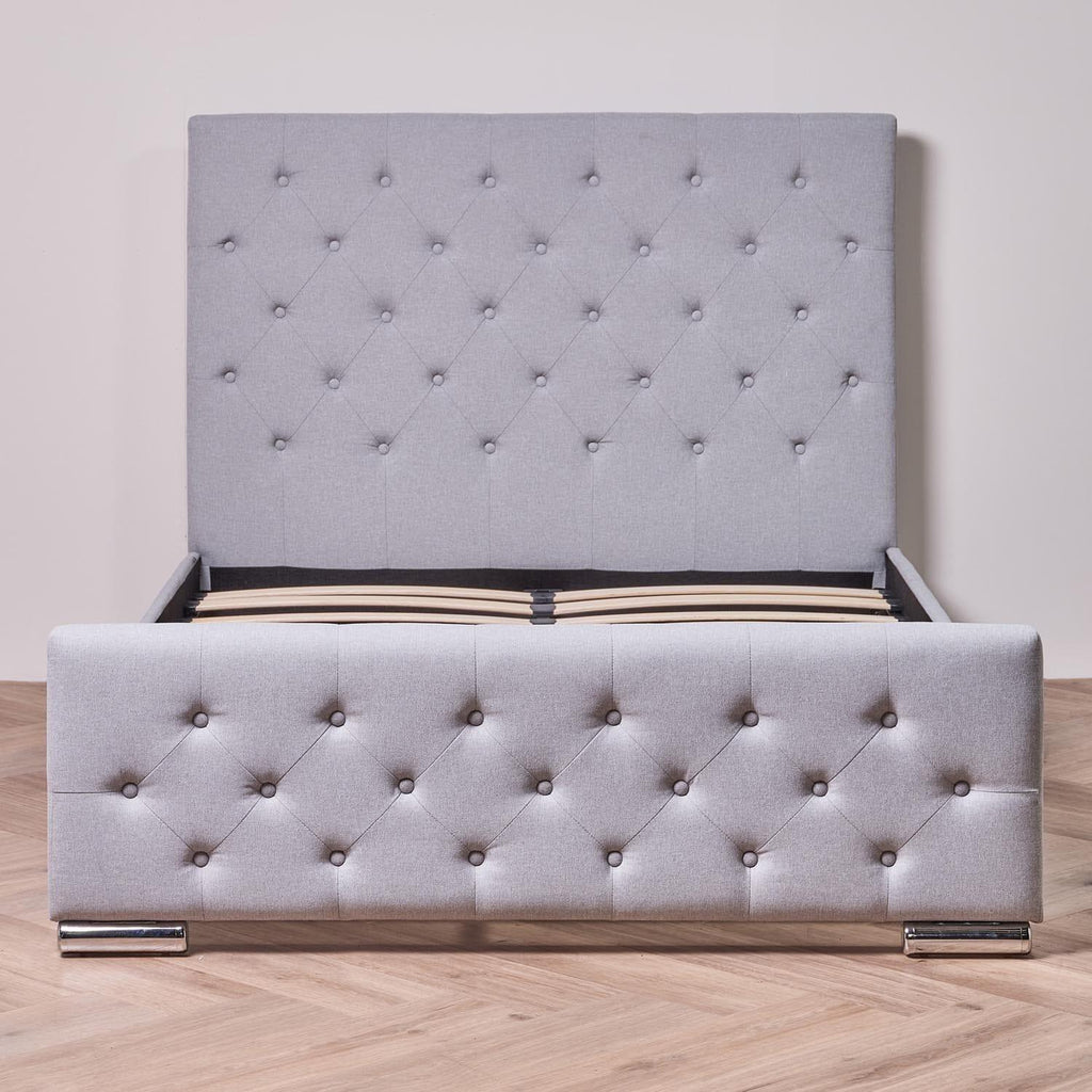 Outlet - Cavill Blue Fabric King Bed Frame