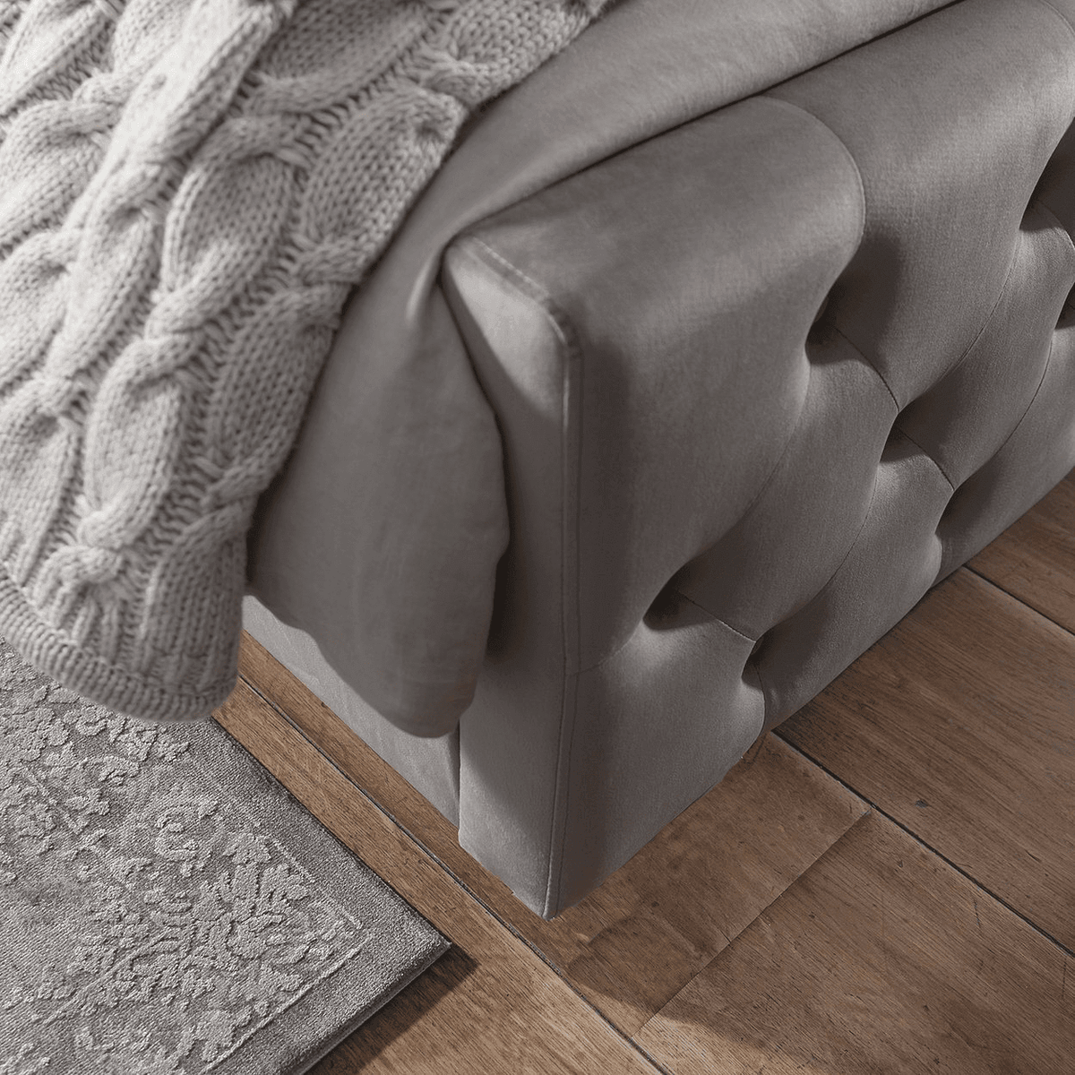 Cavill Fabric Double Size Bed - Grey
