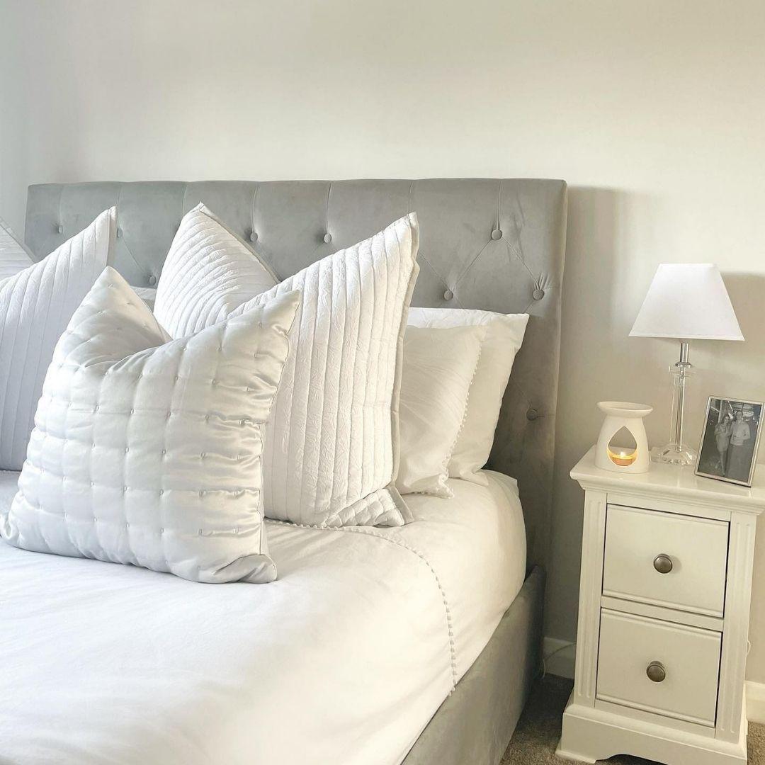 Cavill Fabric Double Size Bed - Grey