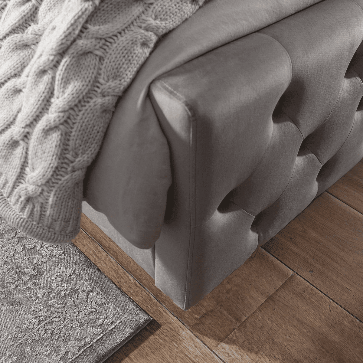 Cavill Fabric King Size Bed - Grey