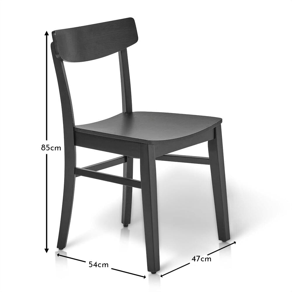 OUTLET - Willow Black Wooden Dining Chairs - Set of 2