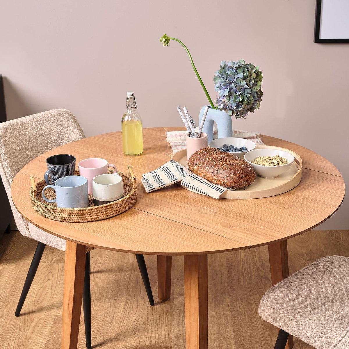 Charlie Classic Oak Dining Table - Drop Leaf