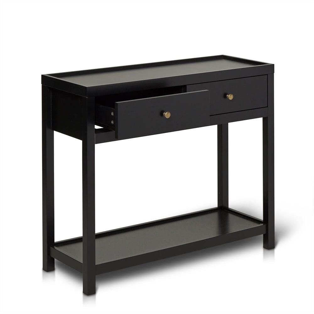 Charlie Black 2 Drawer Console Table
