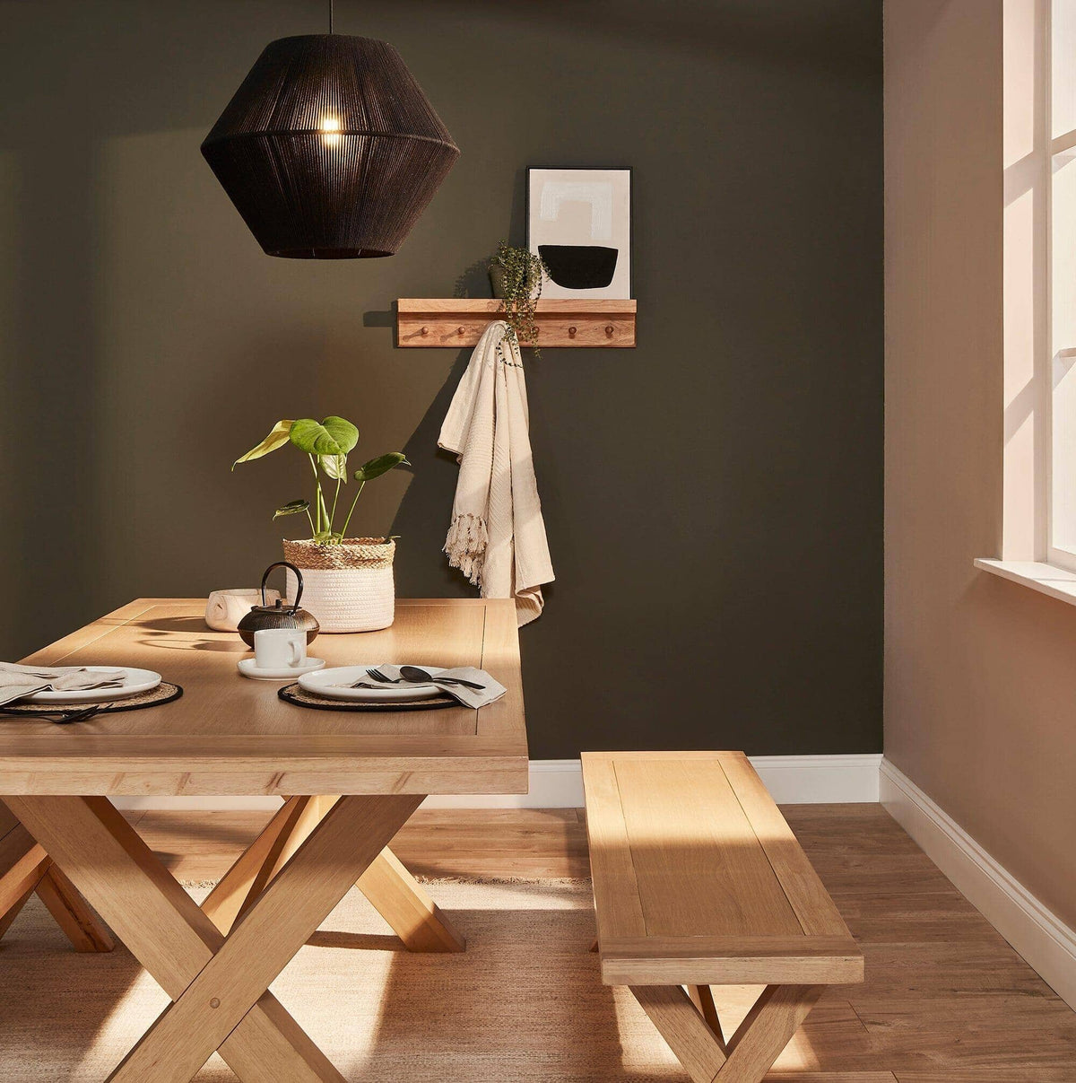 Charlotte Pale Oak Dining Table - Extendable - Cross Leg