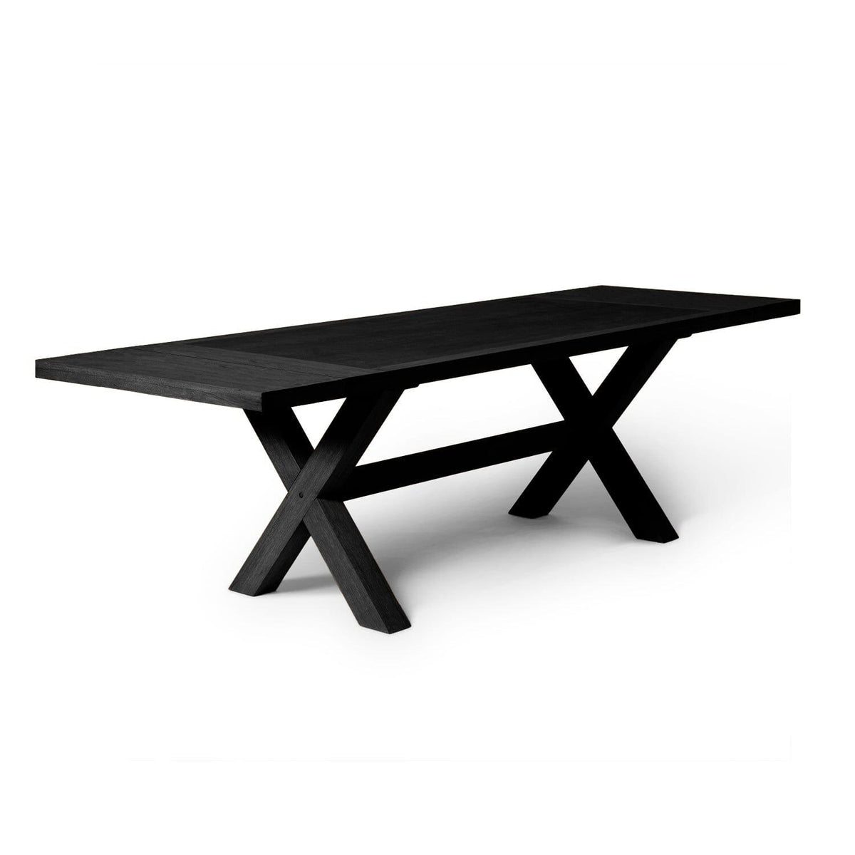 Charlotte Black Dining Table - Extendable - Cross Leg