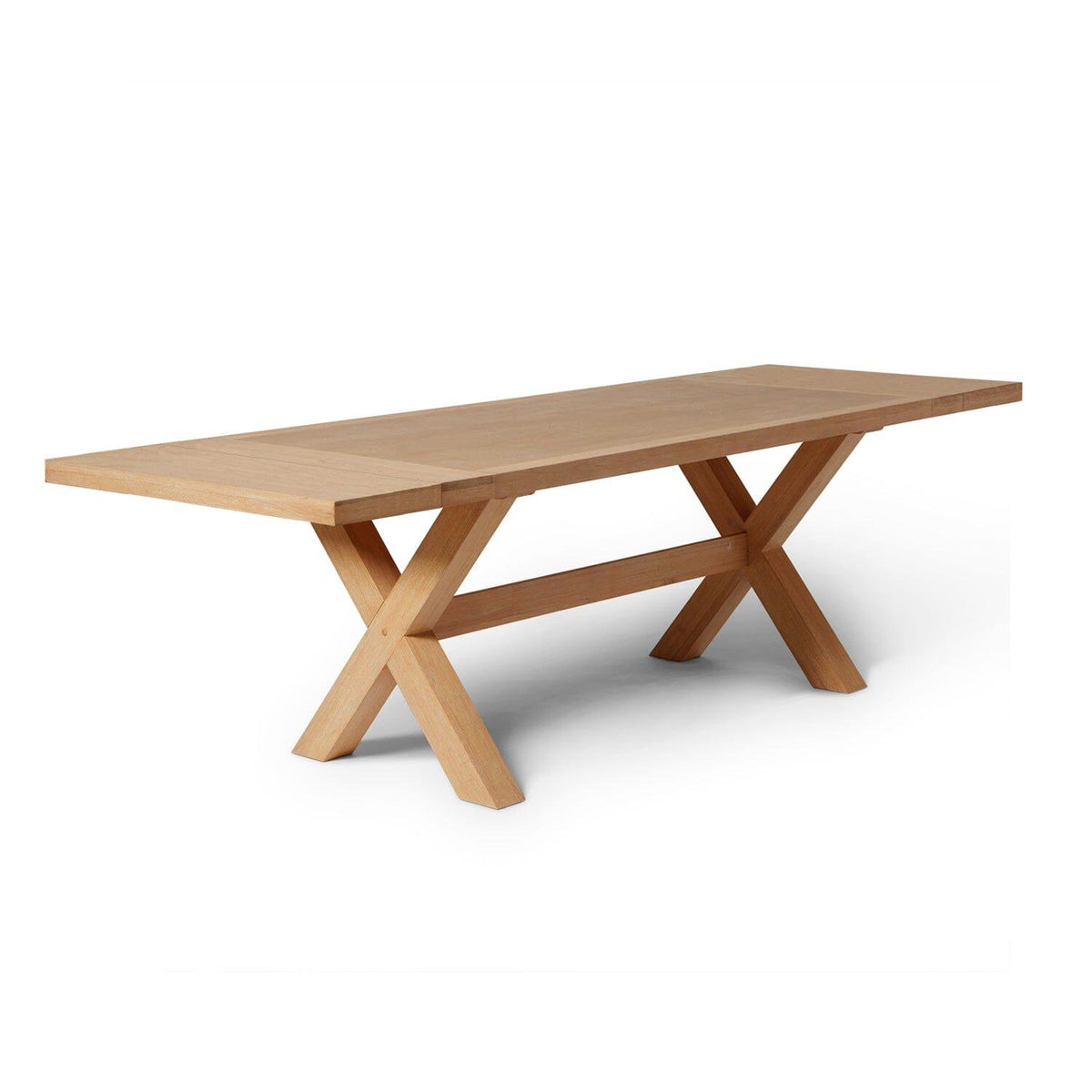 Charlotte Pale Oak Dining Table - Extendable - Cross Leg