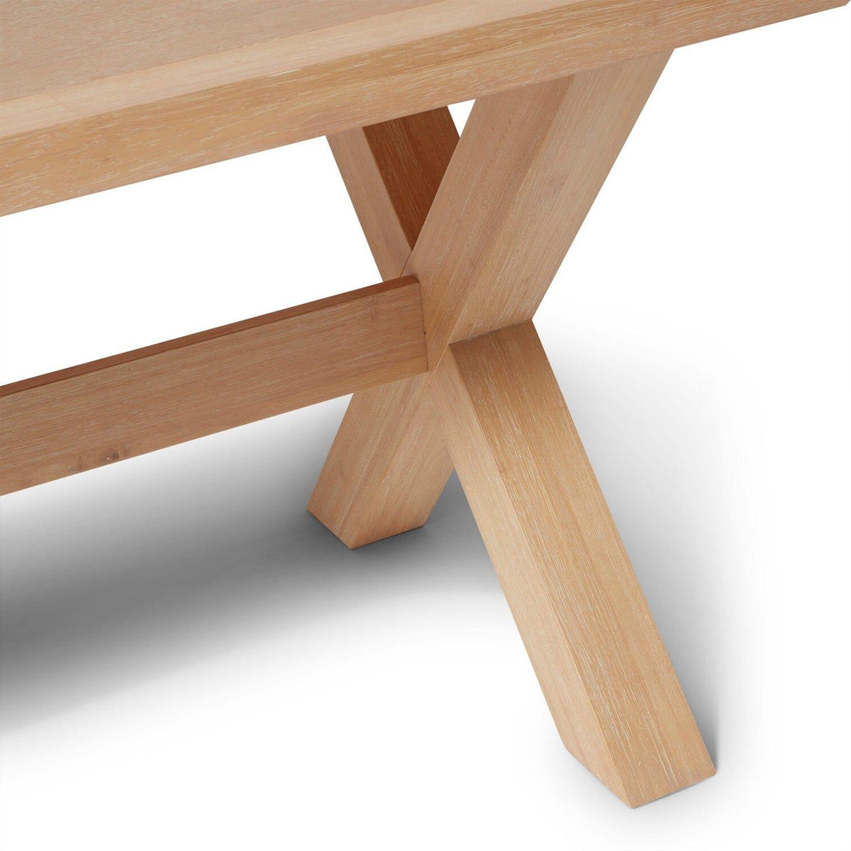 Charlotte Whitewash Dining Table - Cross Leg