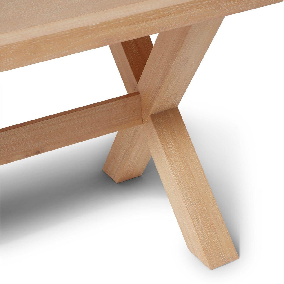 Charlotte Whitewash Dining Table - Extendable - Cross Leg