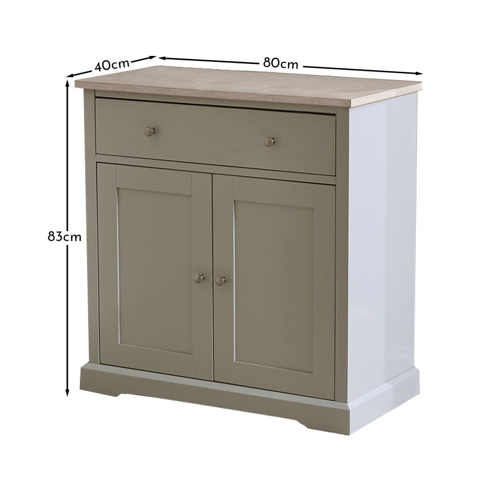 OUTLET - Chatsworth 2 Door Small Sideboard - Linen Grey