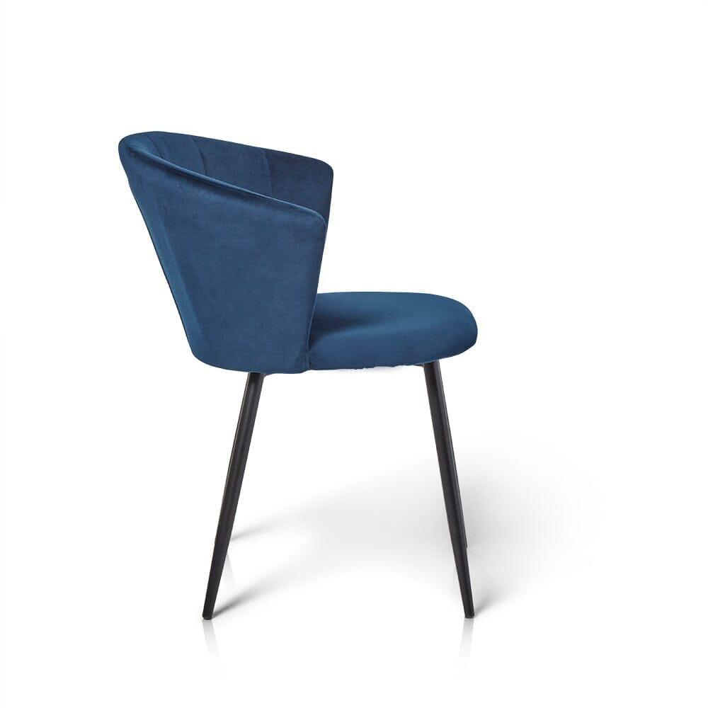 Outlet - Cleo Dining Chair - Blue with Black Legs