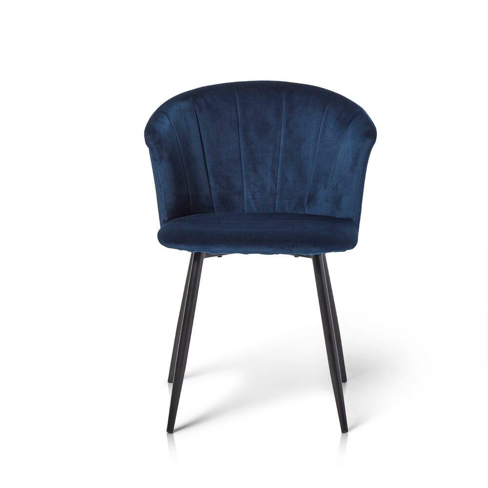 Outlet - Cleo Dining Chair - Blue with Black Legs