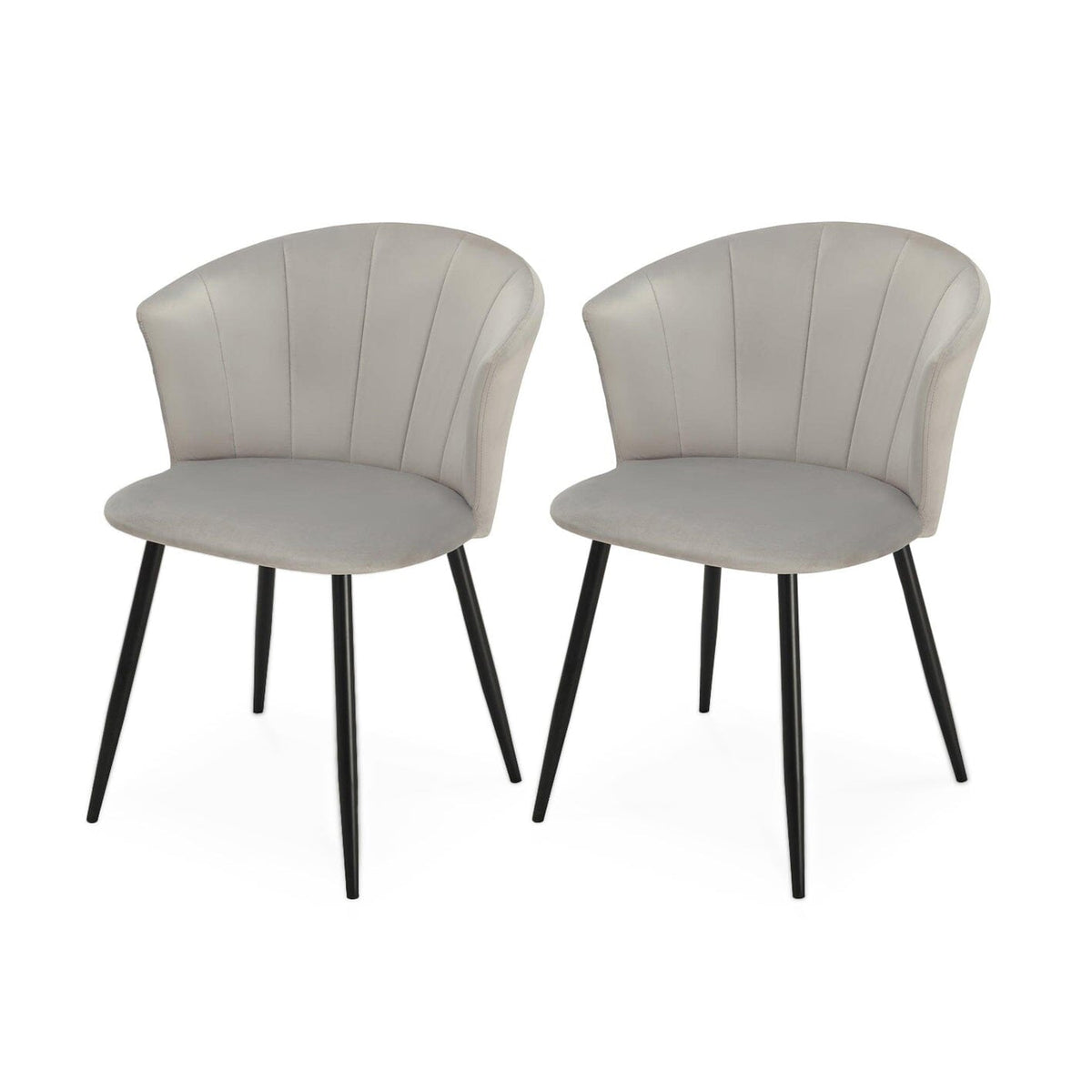 OUTLET - Cleo Grey Dining Chairs - Set of 2 - Black Legs