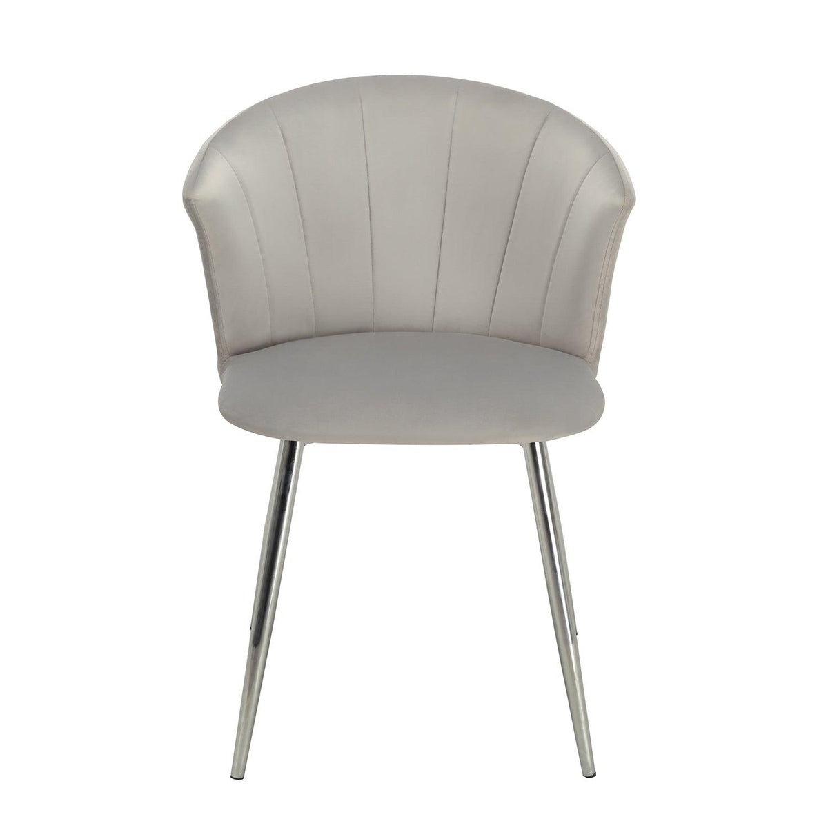 OUTLET - Cleo Grey Dining Chairs - Set of 2 - Chrome Legs