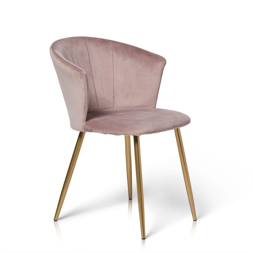 Outlet - Cleo Dining Chairs - Set of 2 - Pink & Gold