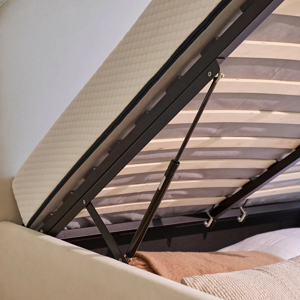 Odette King Size Ottoman Bed - Ivory