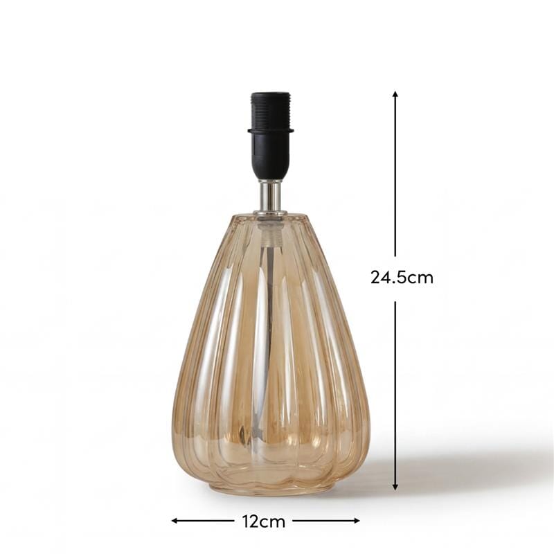 Outlet - Alma 23cm Glass Lamp Base - Champagne