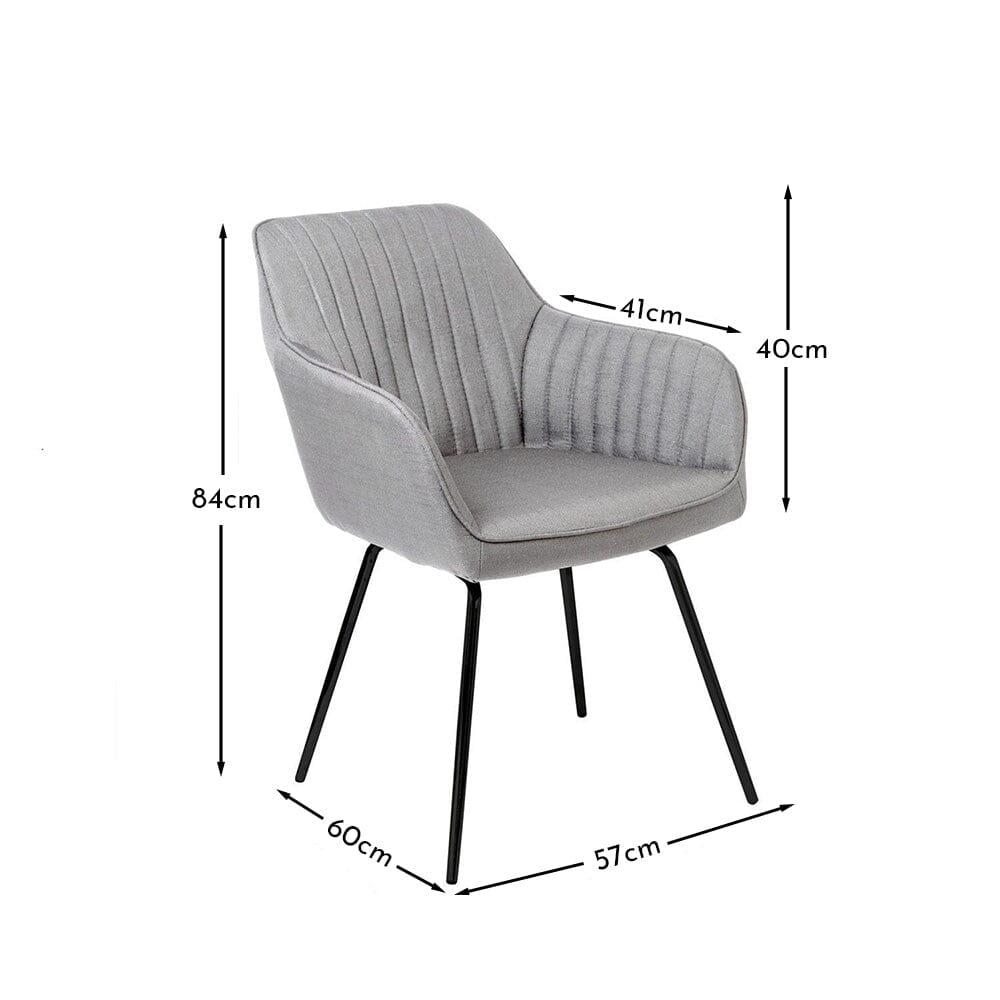 Darcy Office Swivel Chair - Grey with Black Legs