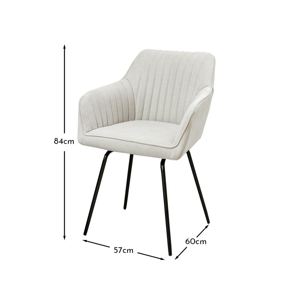 OUTLET - Darcy Office Swivel Chair - Soft Beige with Black legs