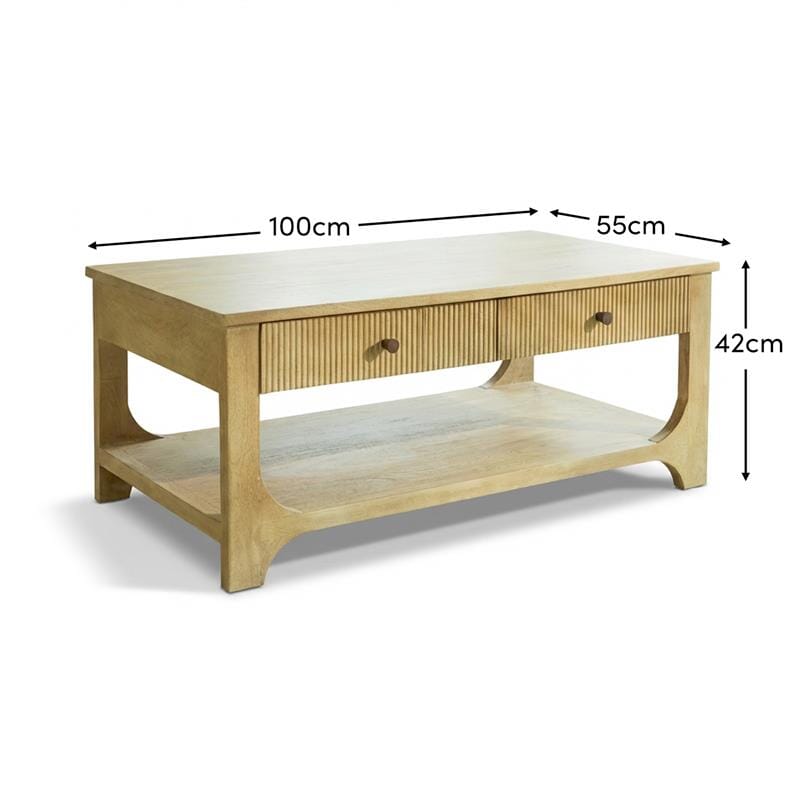 Outlet - Jade Chalked Mango Wood Rectangular Coffee Table
