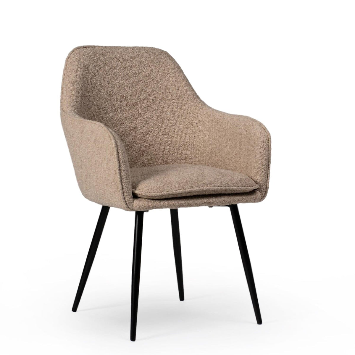 Dolly Boucle Accent Chairs - Set of 2 - Black Legs