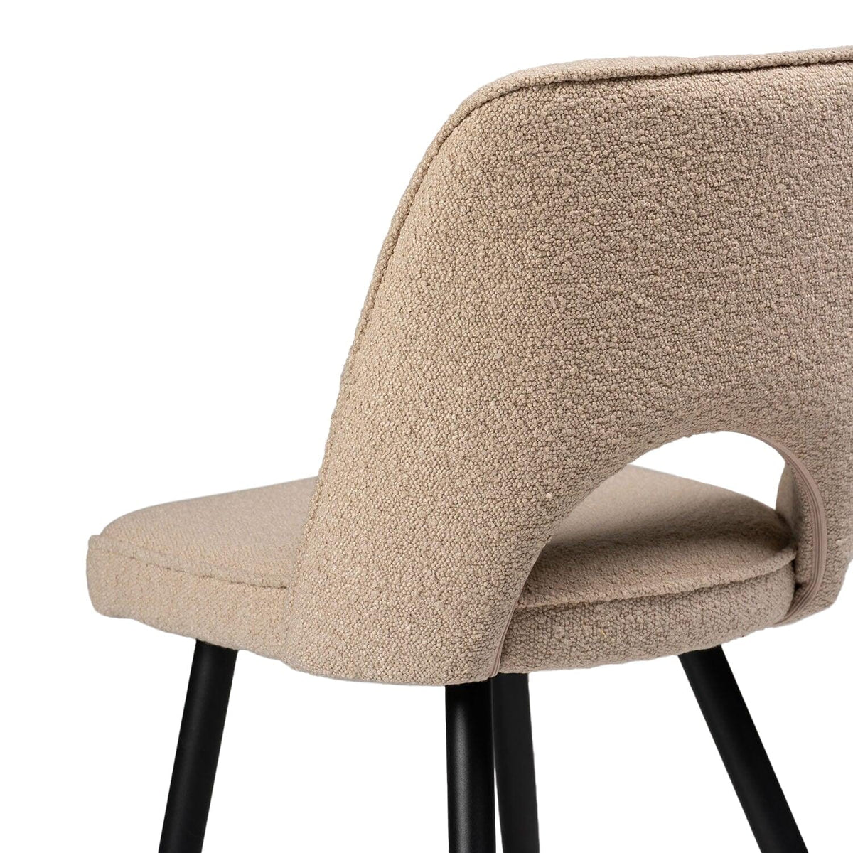 Dolly Boucle Dining Chairs - Set of 2 - Black Legs