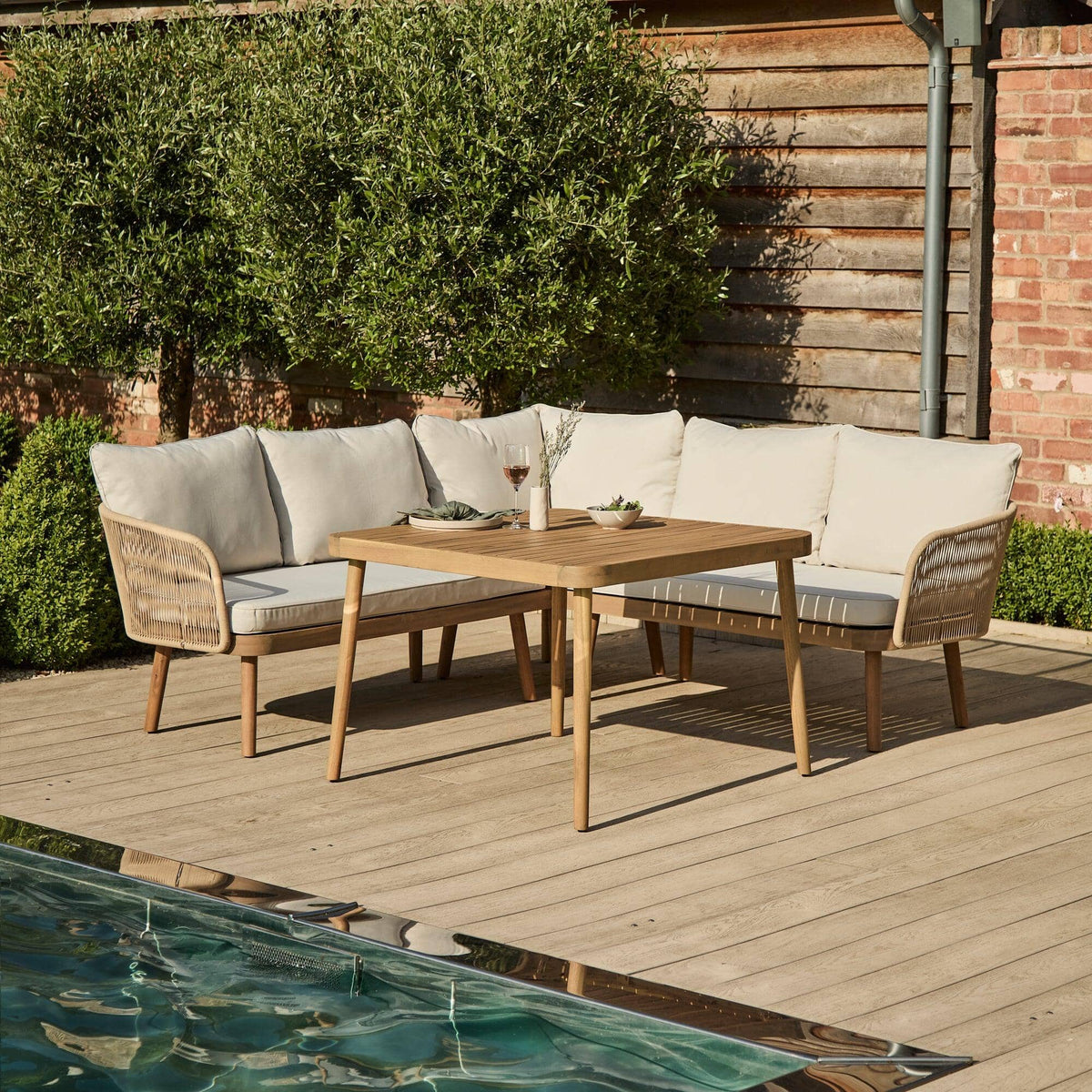 Eaden Rope Corner Dining Set -  Natural