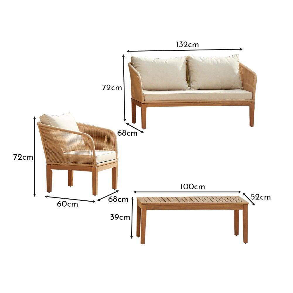 Eaden Rope Conversation Set - Natural