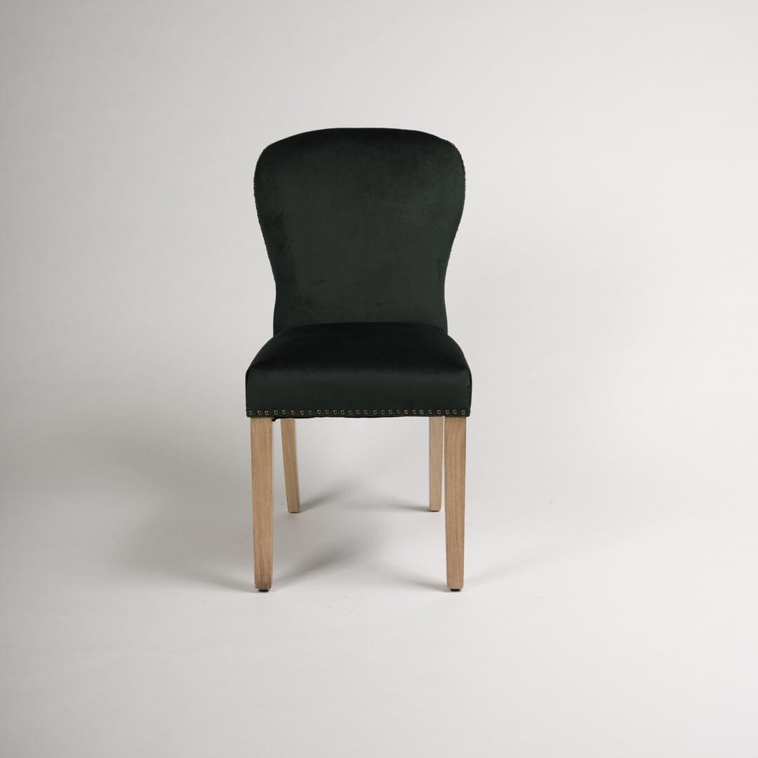 Outlet - Edward Dining Chairs - Set of 2 - Green & Light Wood