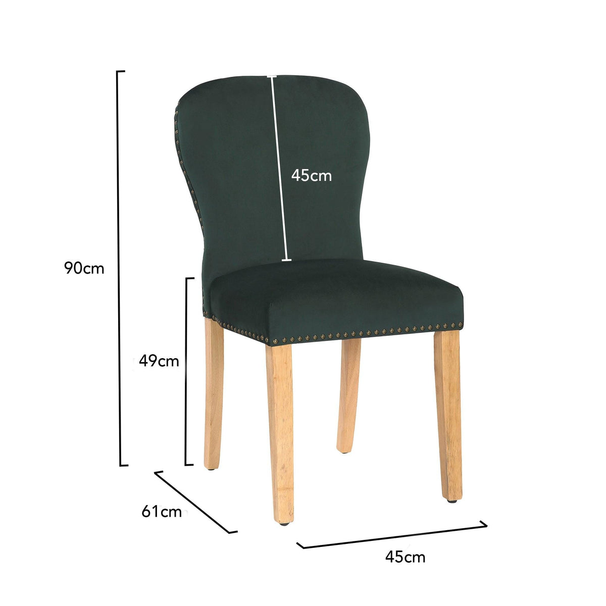 Outlet - Edward Dining Chairs - Set of 2 - Green & Light Wood