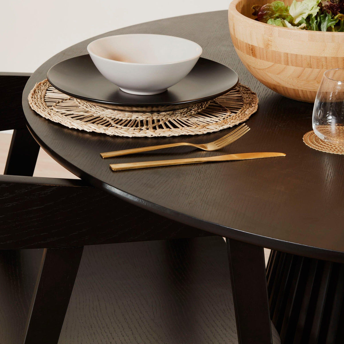 Ella Black Wood Dining Armchairs - Set of 2