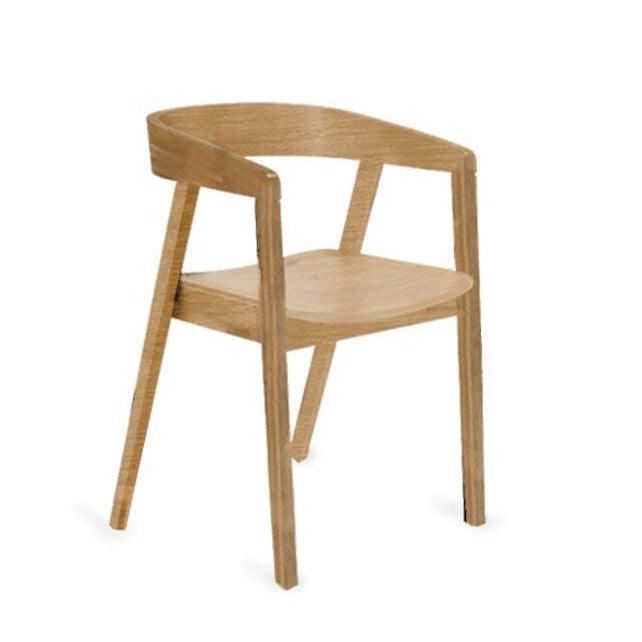 Ella Pale Oak Wood Dining Armchairs - Set of 2