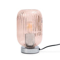 Outlet - Elland 22.5cm Glass Table Lamp - Blush Pink & Chrome