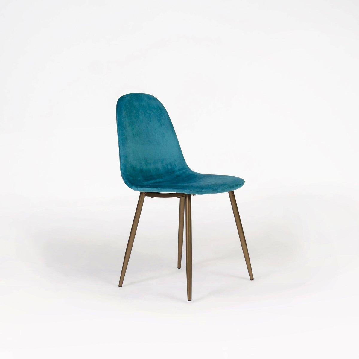 OUTLET - Ellis Teal Dining Chairs - Set of 2 - Gold Legs
