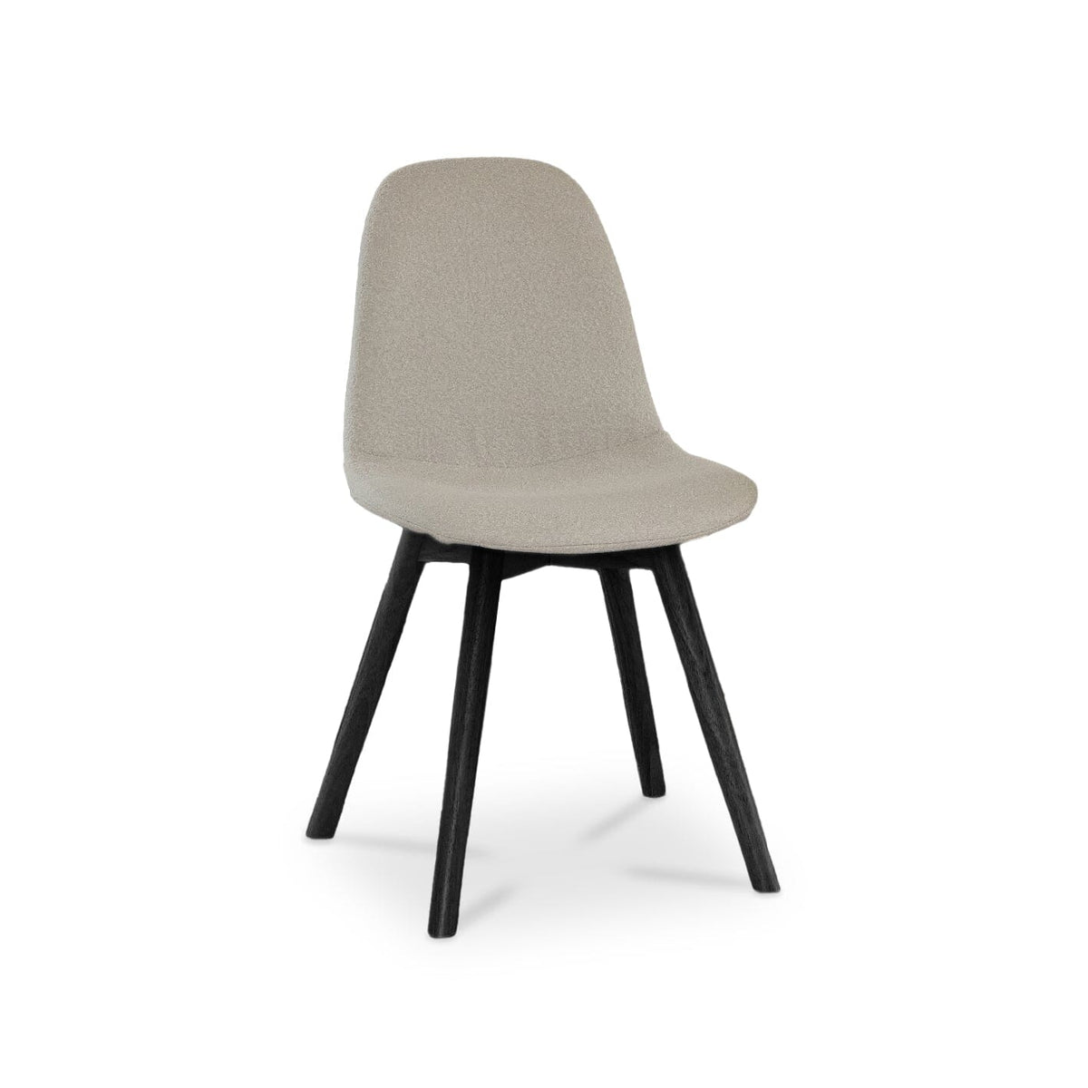 Tilly 100cm Round Dining Table - 4 Seater - Ellis Soft Beige Dining Chairs - Black Oak Legs