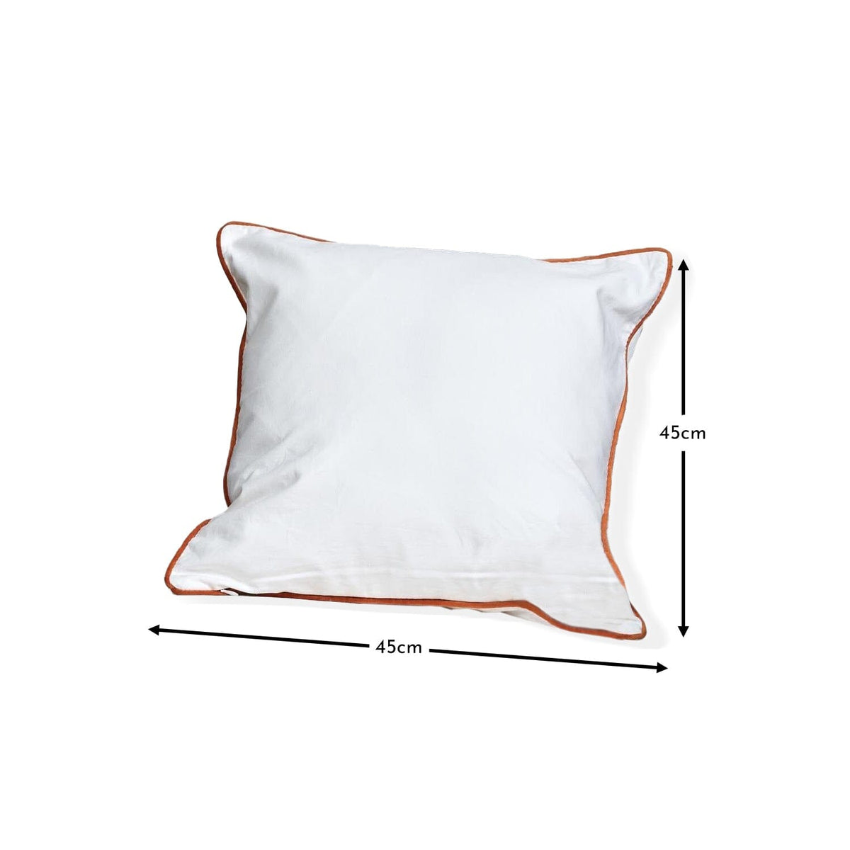 Elsham 45x45cm Velvet Trim Cushion Cover - Burnt Orange