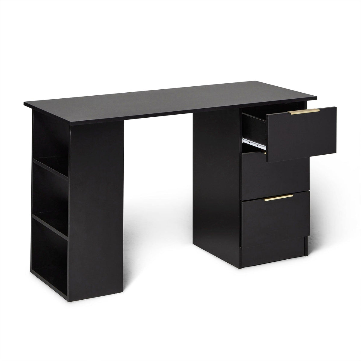Essie 3 Drawer Desk - Black