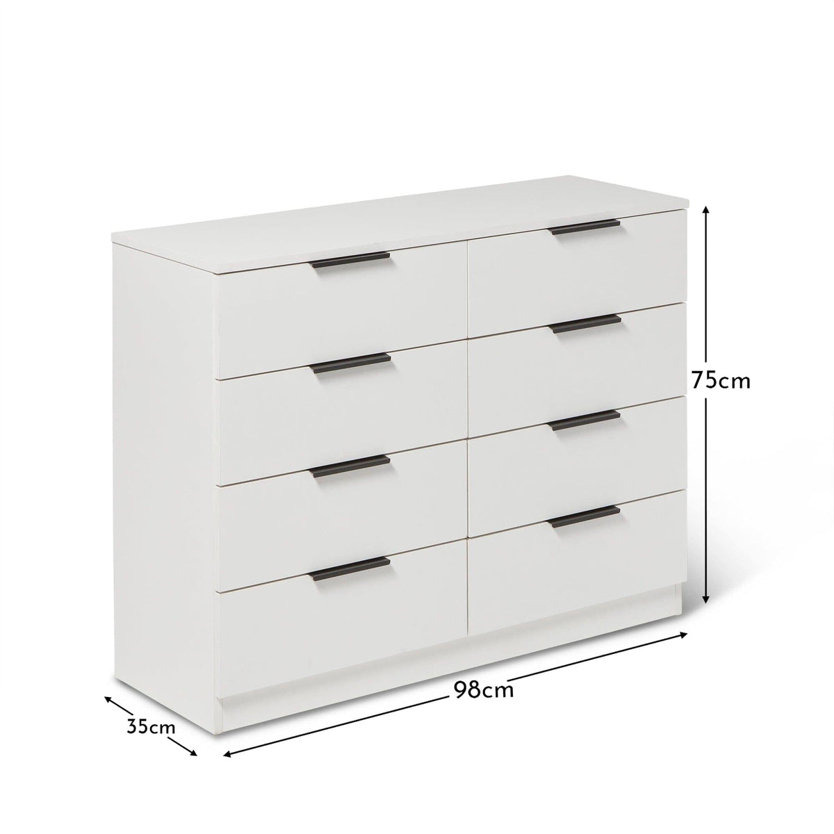 Essie 8 Drawer Chest of Drawers - Pure White