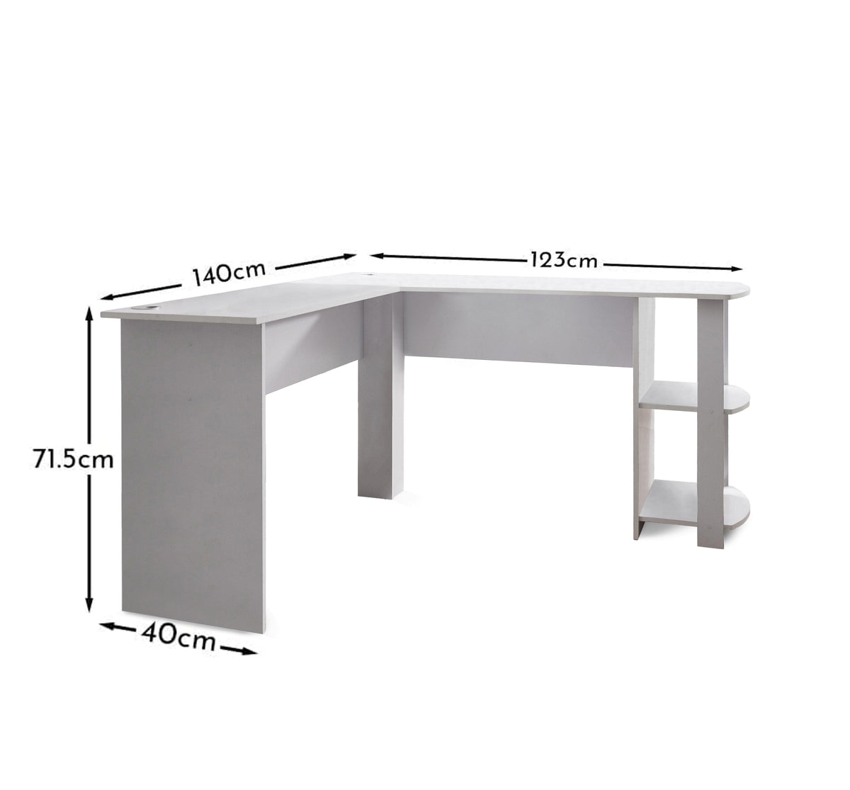 Essie Corner Desk - L-Shaped - White