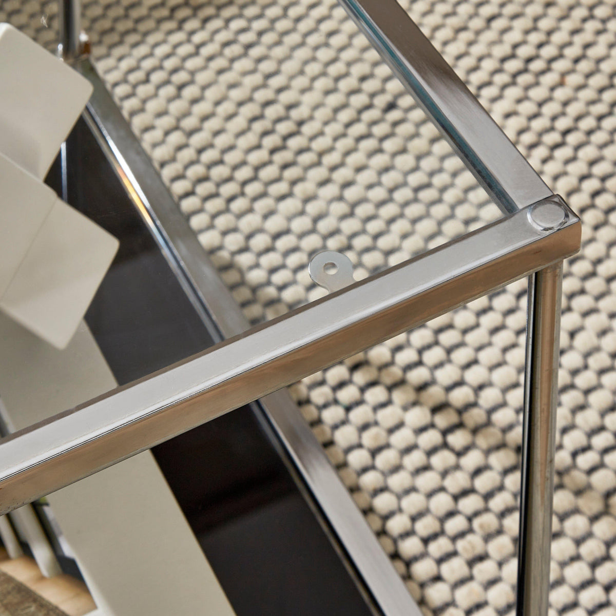OUTLET - Evelyn Glass Coffee Table - Chrome Legs