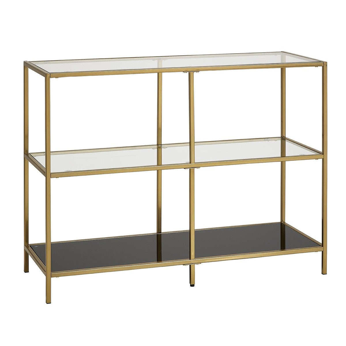 Evelyn Glass Console Table - Gold Frame