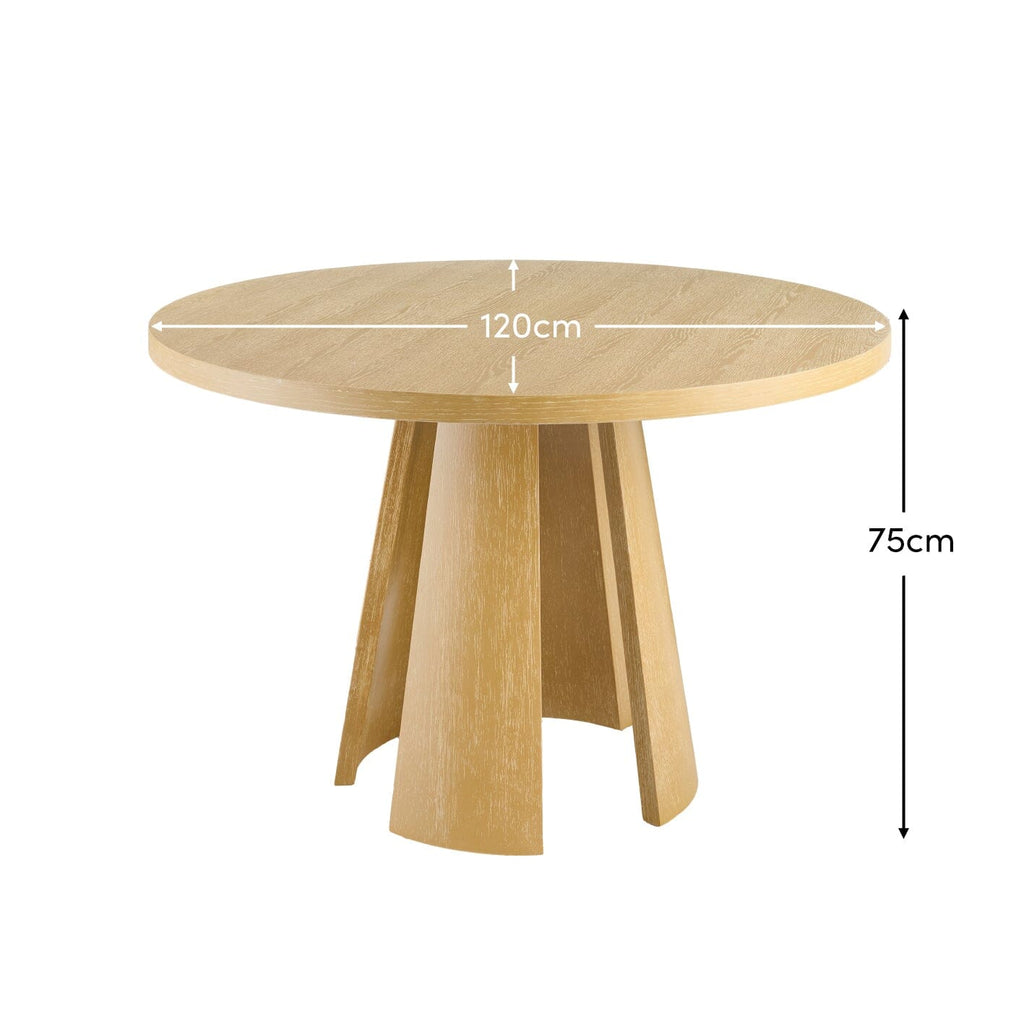 Farren Whitewash Oak Round Dining Table